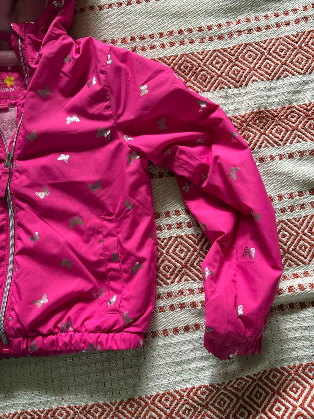 Platinum Hot Pink Hooded Jacket with Silver Butterfly Detail - Picture 4 of 5